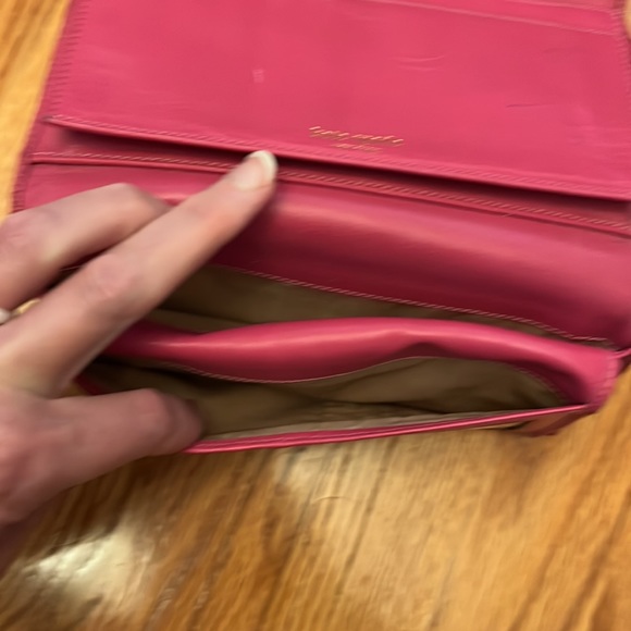 Kate Spade Vintage Brown Leather Trifold Continental Wallet With Pink Interior - Picture 12 of 14